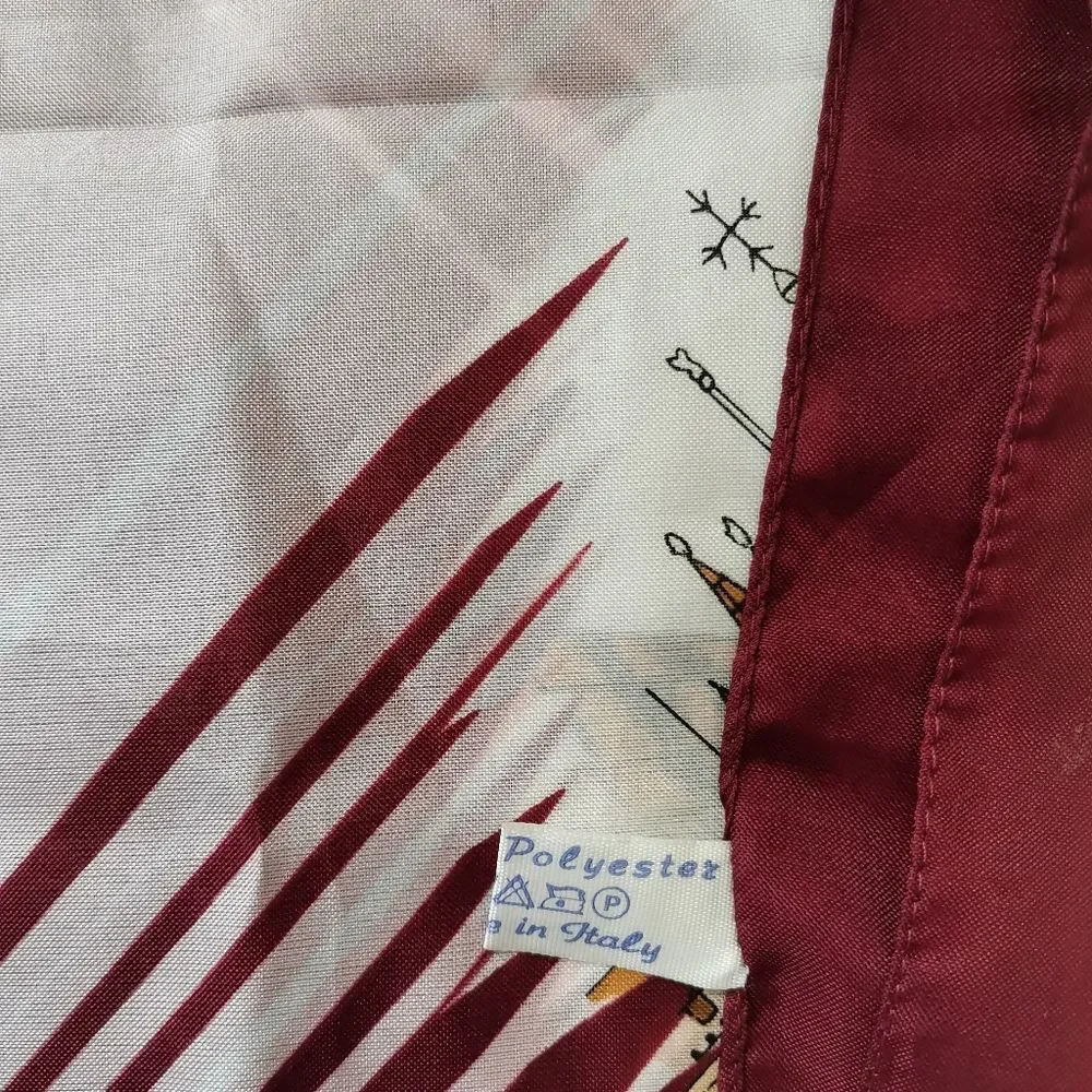Vintage Venezia Italian Polyester Scarf.